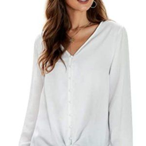 Women's long sleeve sexy lace Crop Top White Shirt